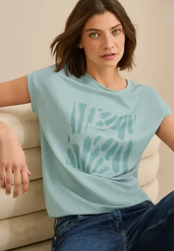 T-Shirt mit Glitzer-Print