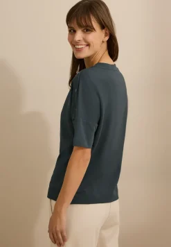 T-Shirt mit Knopfdetail