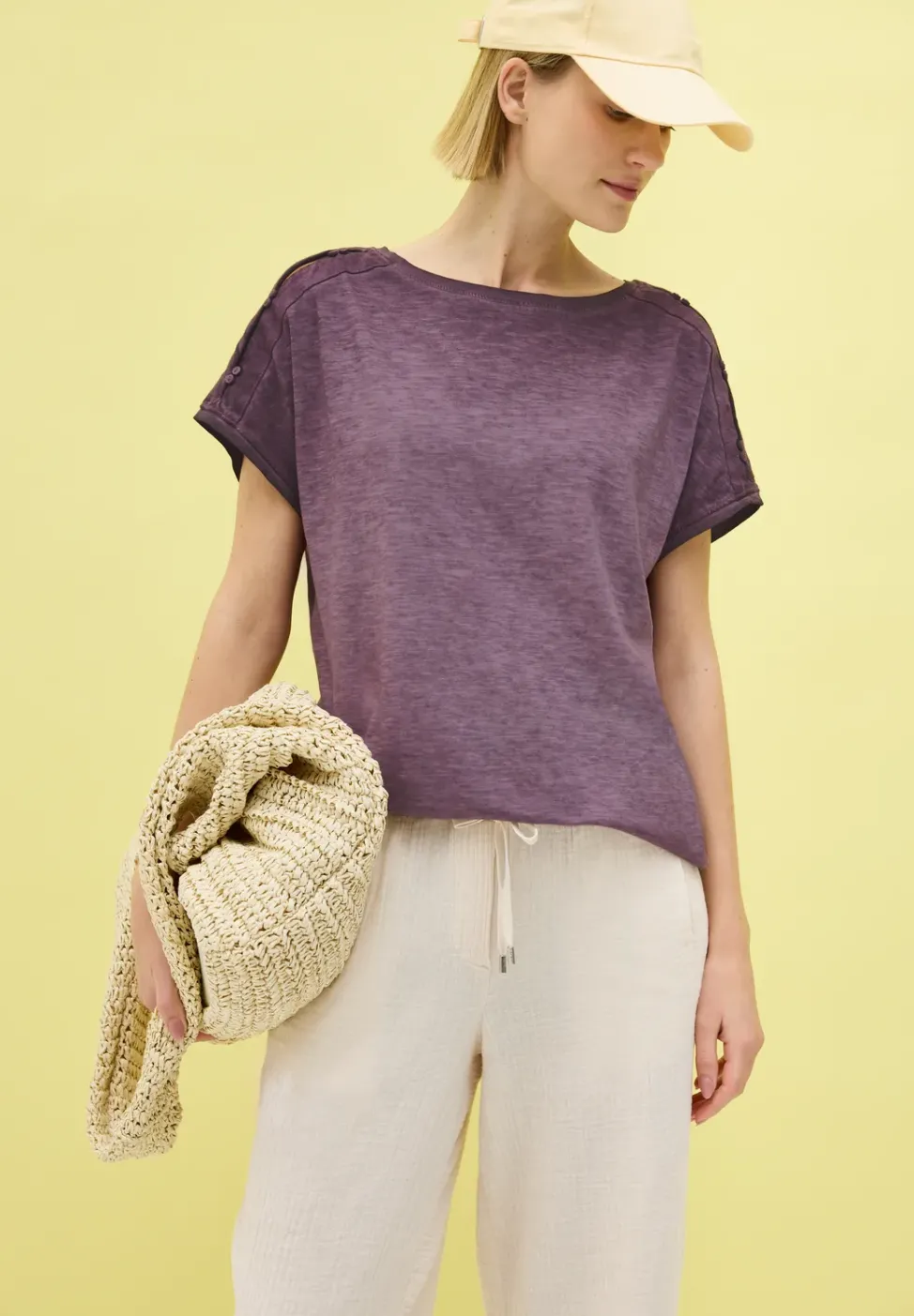 T-Shirt mit Knopfdetail