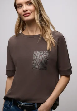 T-Shirt mit Leo-Brusttasche