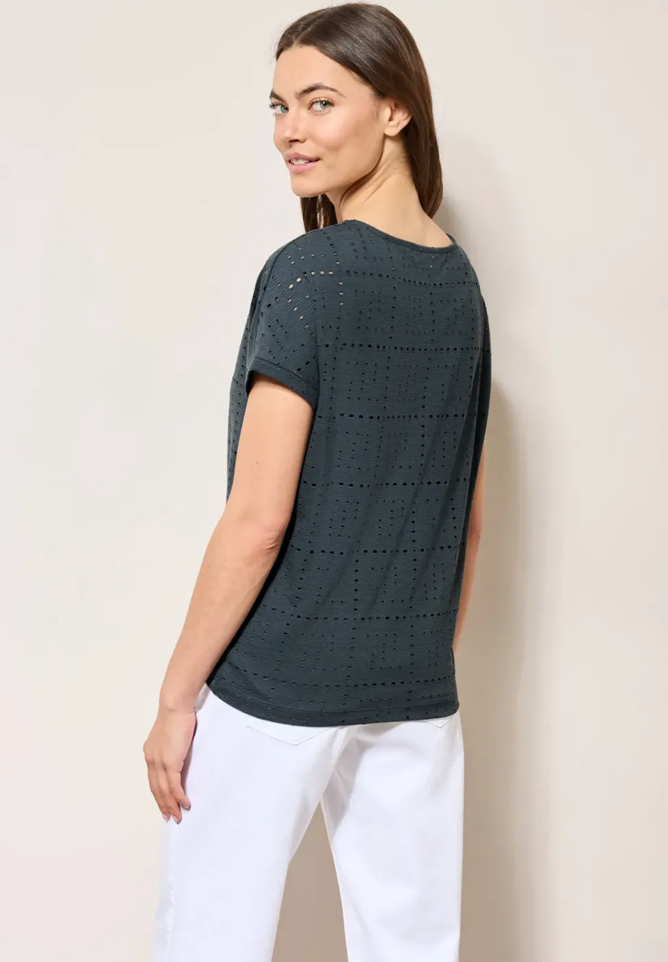 T-Shirt mit Lochmuster