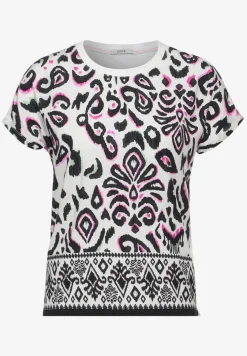 T-Shirt mit Materialmix