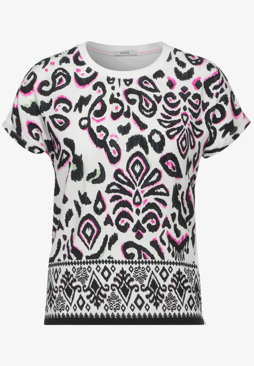 T-Shirt mit Materialmix
