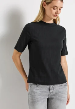 T-Shirt mit Rippstruktur