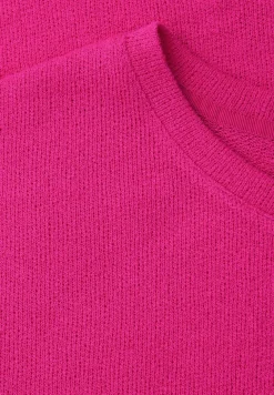 T-Shirt mit Rundhals im Strick-Look