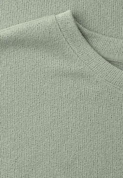 T-Shirt mit Rundhals im Strick-Look