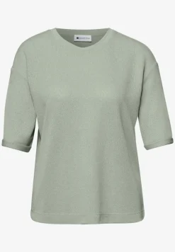 T-Shirt mit Rundhals im Strick-Look
