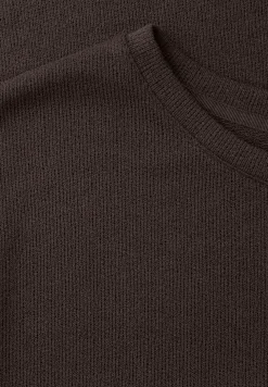 T-Shirt mit Rundhals im Strick-Look