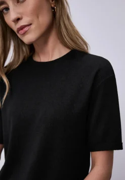 T-Shirt mit Rundhals im Strick-Look