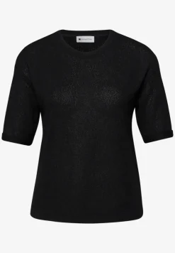 T-Shirt mit Rundhals im Strick-Look