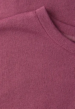 T-Shirt mit Rundhals im Strick-Look