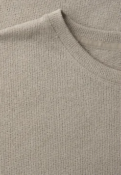 T-Shirt mit Rundhals im Strick-Look