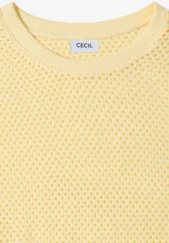 T-Shirt mit Rundhals in Ajour-Optik