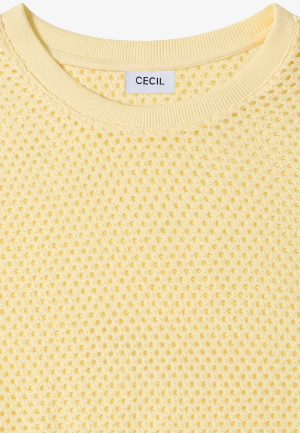 T-Shirt mit Rundhals in Ajour-Optik