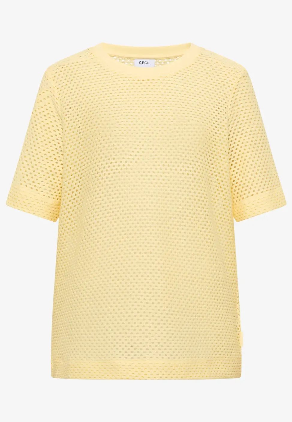T-Shirt mit Rundhals in Ajour-Optik