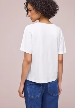 T-Shirt mit Rundhals in Unifarbe