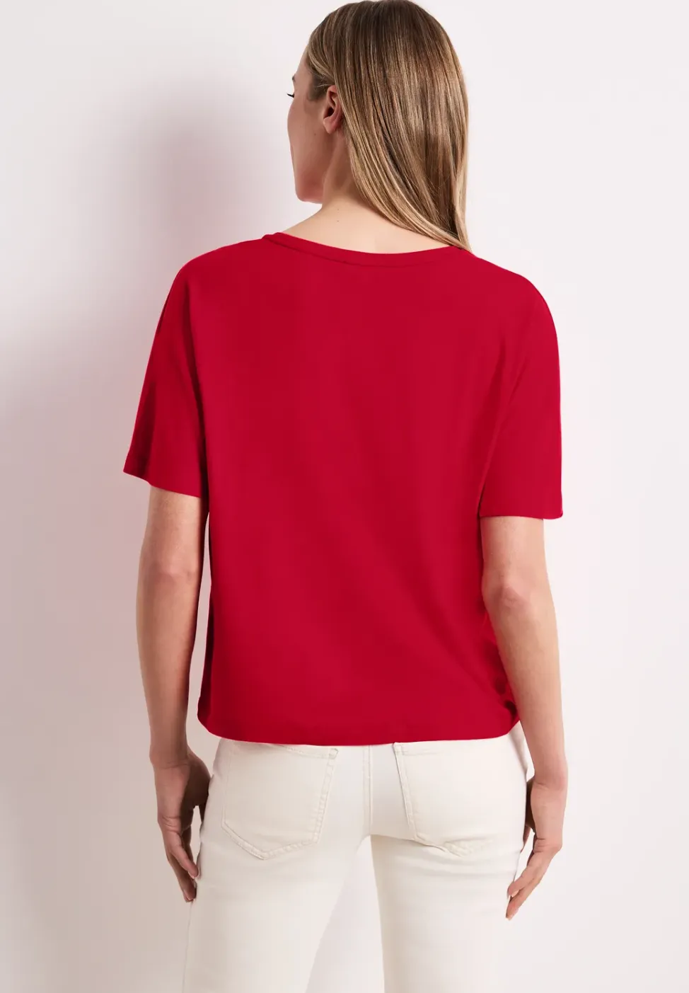 T-Shirt mit Rundhals in Unifarbe