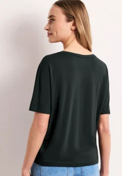 T-Shirt mit Rundhals in Unifarbe