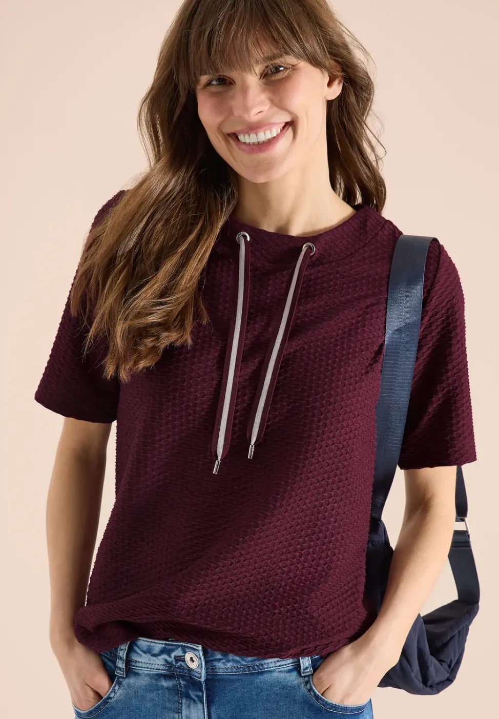 T-Shirt mit Rundhals mit Tunnelzug