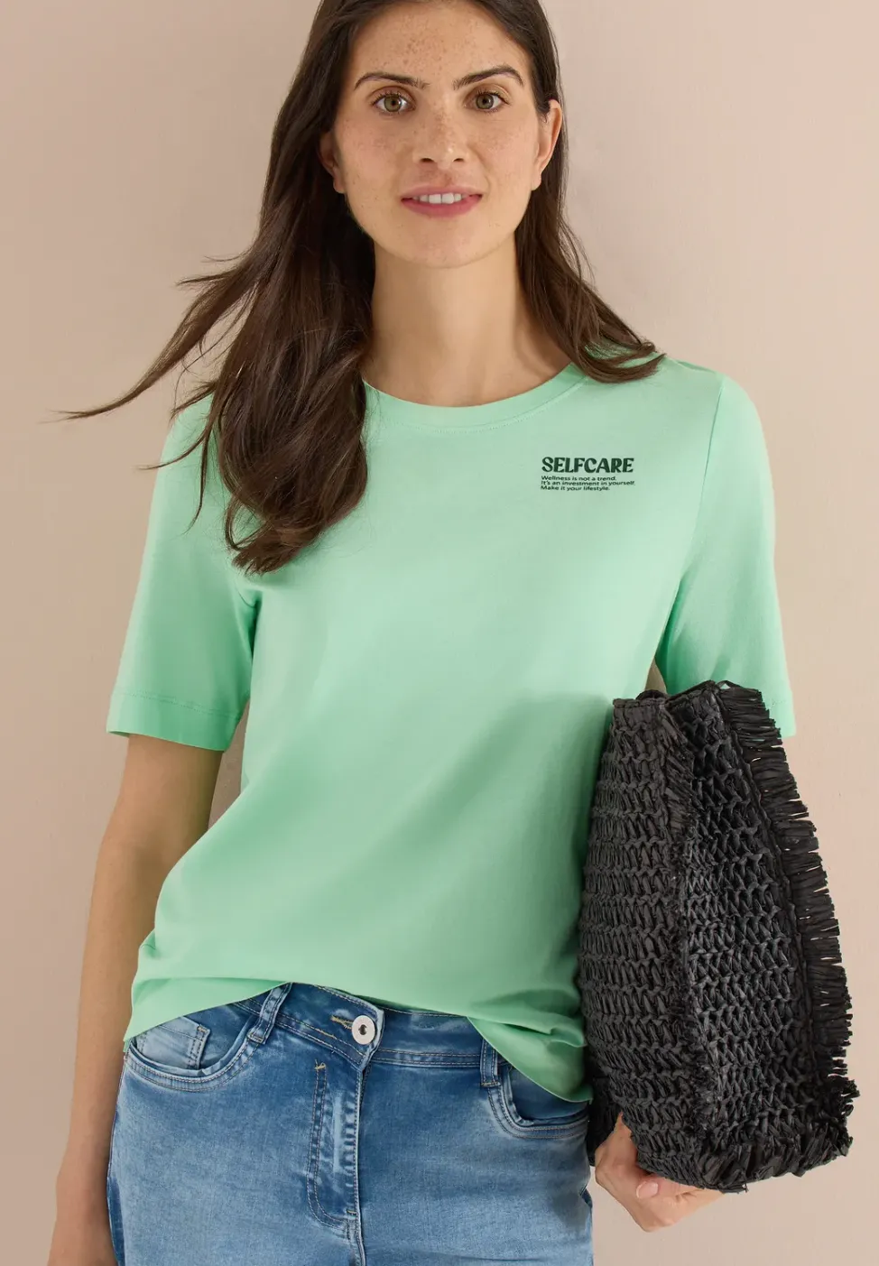 T-Shirt mit Rundhals und Backprint