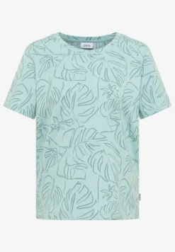T-Shirt mit Rundhals und Blätterprint
