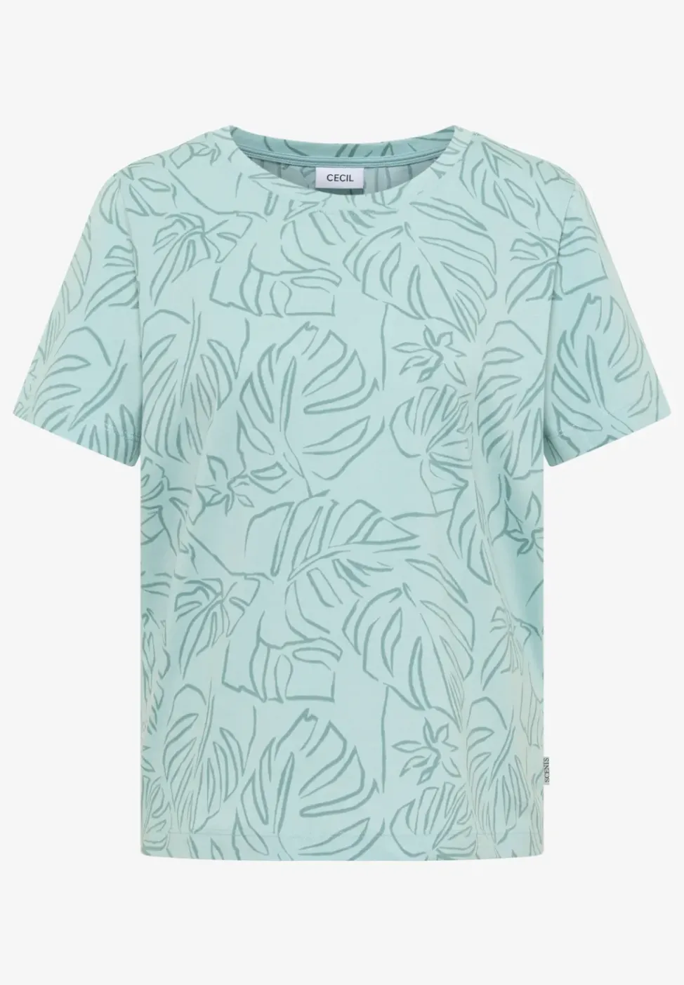 T-Shirt mit Rundhals und Blätterprint