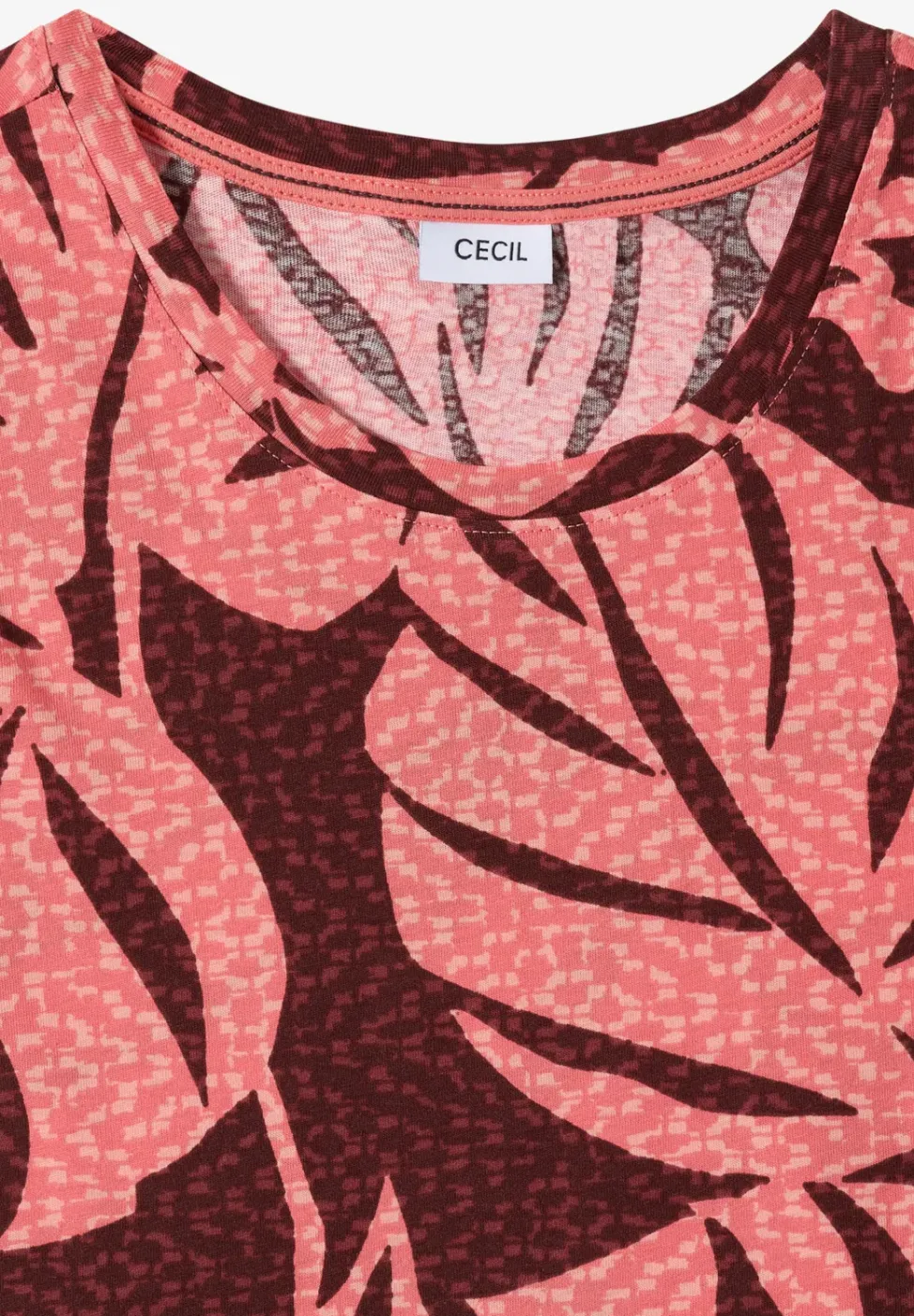 T-Shirt mit Rundhals und Blätterprint