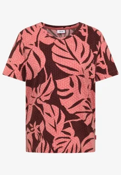 T-Shirt mit Rundhals und Blätterprint