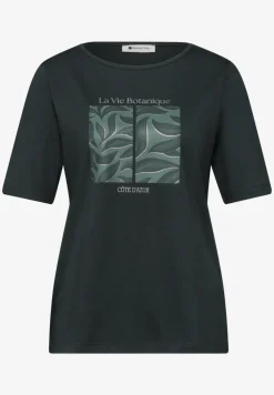 T-Shirt mit Rundhals und Blätter-Artwork