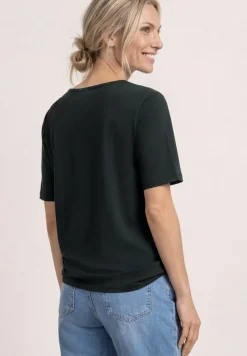 T-Shirt mit Rundhals und Blätter-Artwork