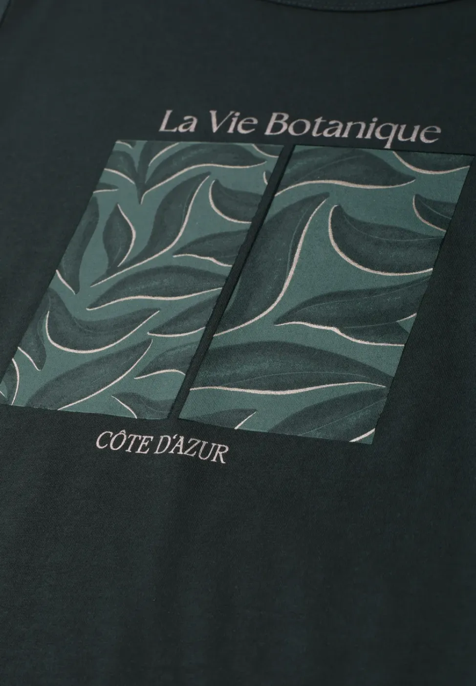T-Shirt mit Rundhals und Blätter-Artwork