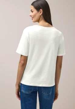 T-Shirt mit Rundhals und Blätter-Artwork