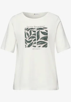 T-Shirt mit Rundhals und Blätter-Artwork