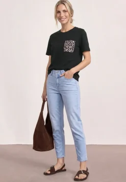 T-Shirt mit Rundhals und Brusttasche