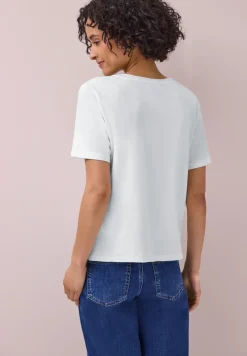 T-Shirt mit Rundhals und Crochet-Tasche
