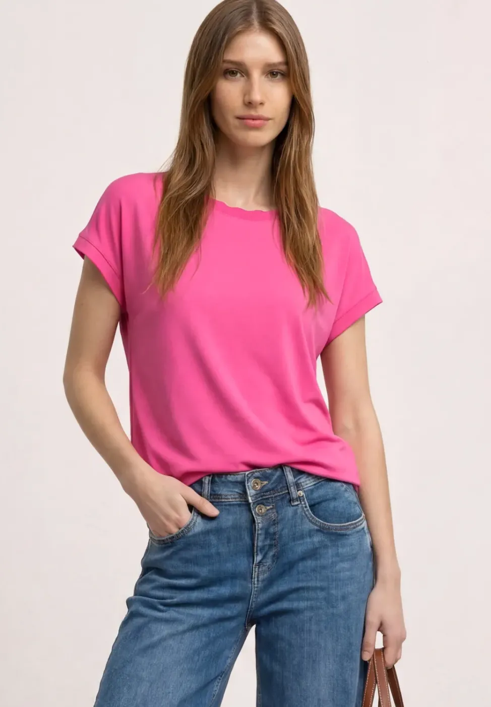 T-Shirt mit Rundhals und Deko-Tape
