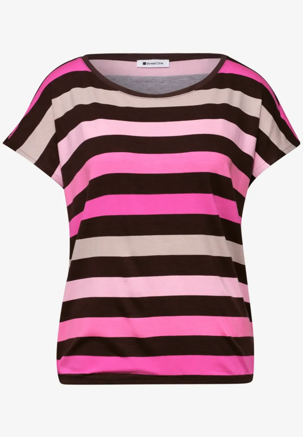 T-Shirt mit Rundhals und Elastiksaum