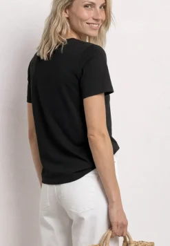 T-Shirt mit Rundhals und Embroidery Detail