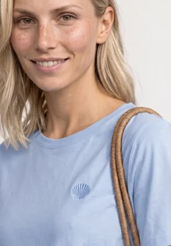 T-Shirt mit Rundhals und Embroidery Detail