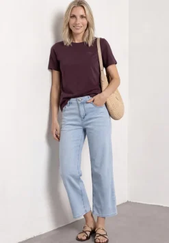 T-Shirt mit Rundhals und Embroidery Detail