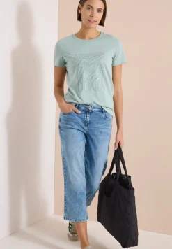 T-Shirt mit Rundhals und Folienprint