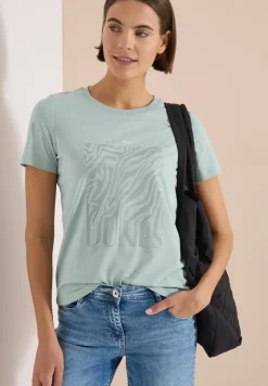 T-Shirt mit Rundhals und Folienprint