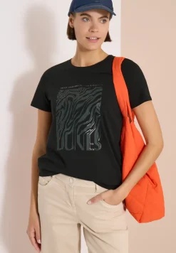 T-Shirt mit Rundhals und Folienprint