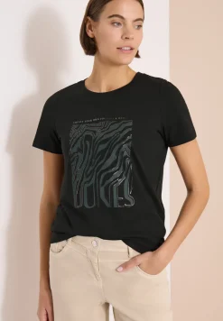 T-Shirt mit Rundhals und Folienprint
