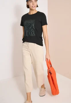 T-Shirt mit Rundhals und Folienprint