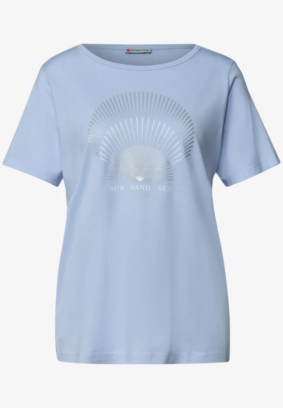 T-Shirt mit Rundhals und Foliendetails
