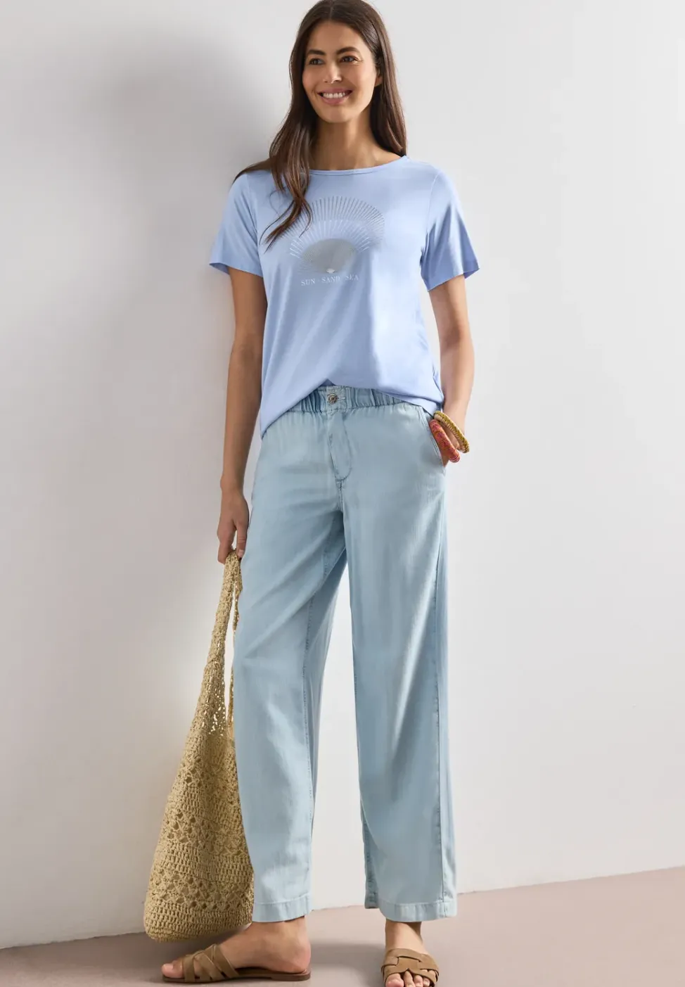 T-Shirt mit Rundhals und Foliendetails