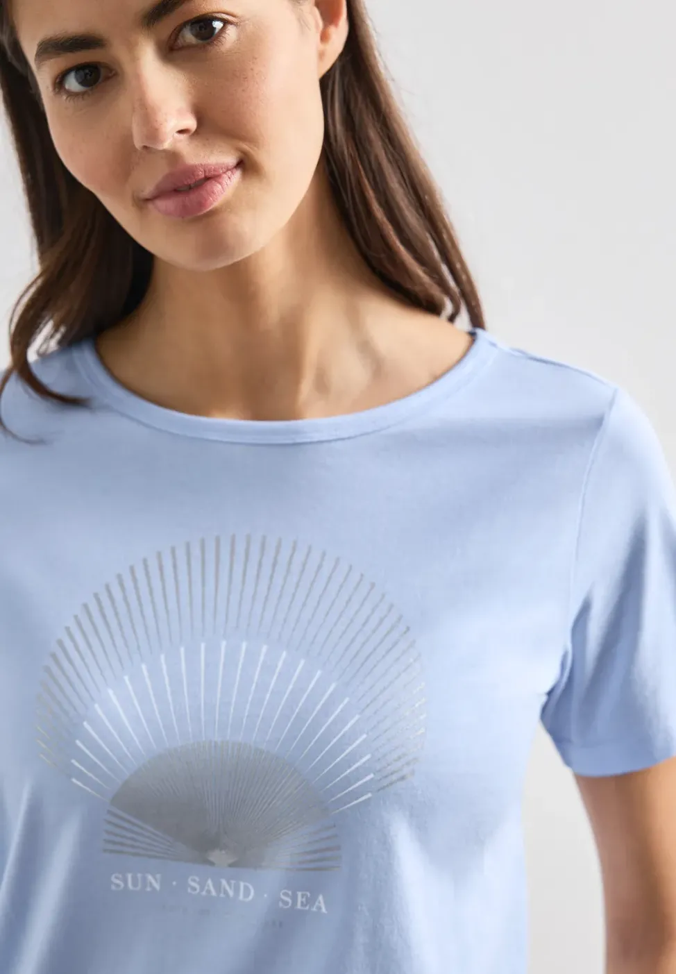 T-Shirt mit Rundhals und Foliendetails