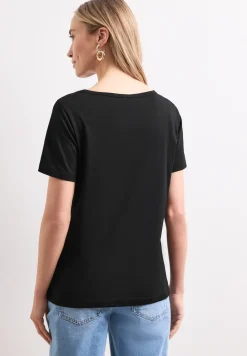 T-Shirt mit Rundhals und Foliendetails