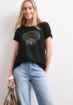 T-Shirt mit Rundhals und Foliendetails